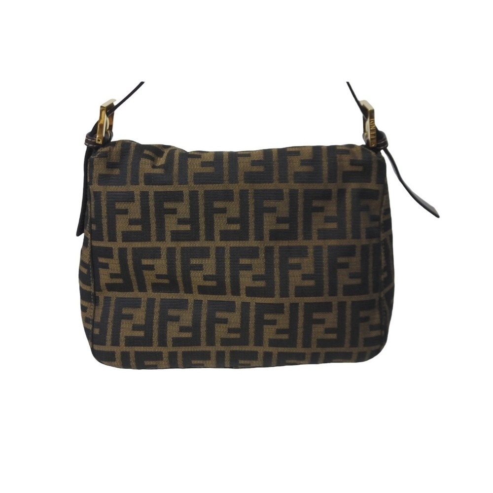Fendi Leather FF Handbag Brown Logo Bucket Mamma